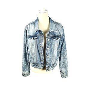 Judy Blue Rigid Magic Acid Wash Denim Jacket Oversized 1XL